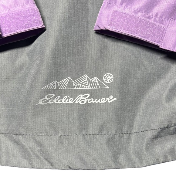 Eddie Bauer Purple & Gray Full Zip Hooded Windbreaker Jacket Youth Size Large - Picture 6 of 6